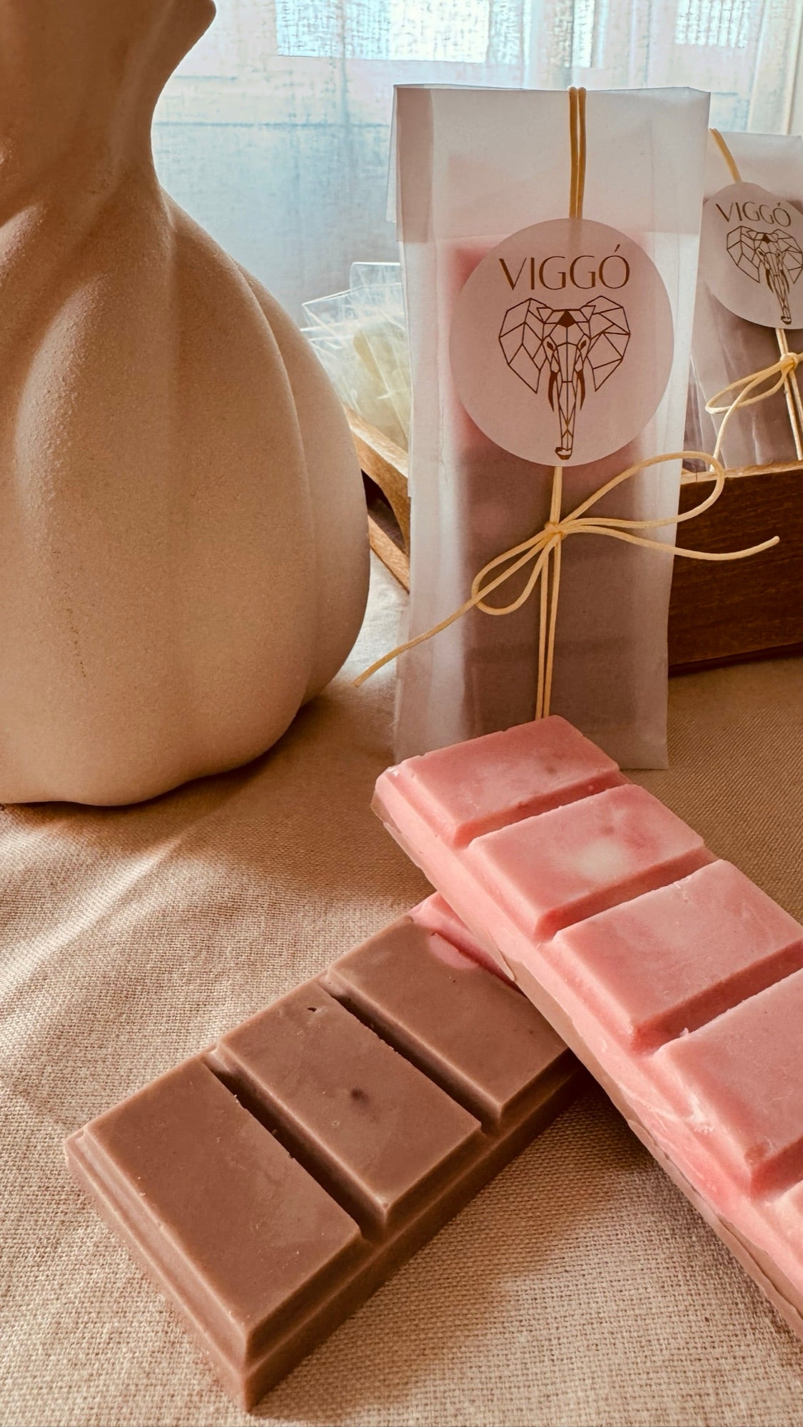Wax melts en tableta de cera de soja, aromas chocolate, fresa, pistacho y mango - VIGGÓ STUDIO