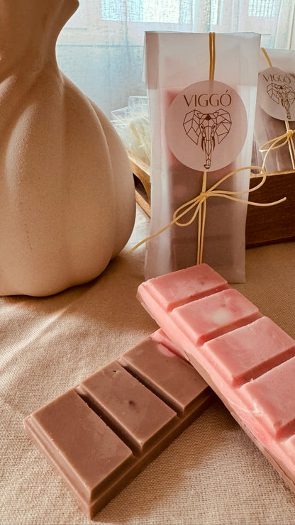 Wax melts en tableta de cera de soja, aromas chocolate, fresa, pistacho y mango - VIGGÓ STUDIO