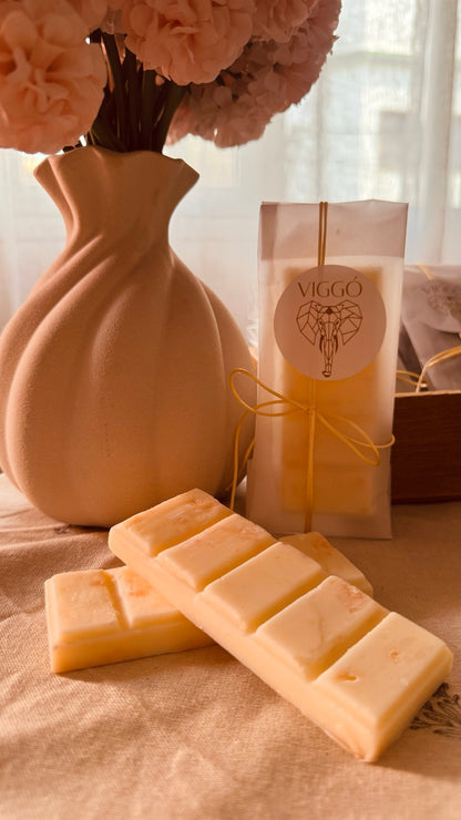 Wax melts en tableta de cera de soja, aromas chocolate, fresa, pistacho y mango - VIGGÓ STUDIO