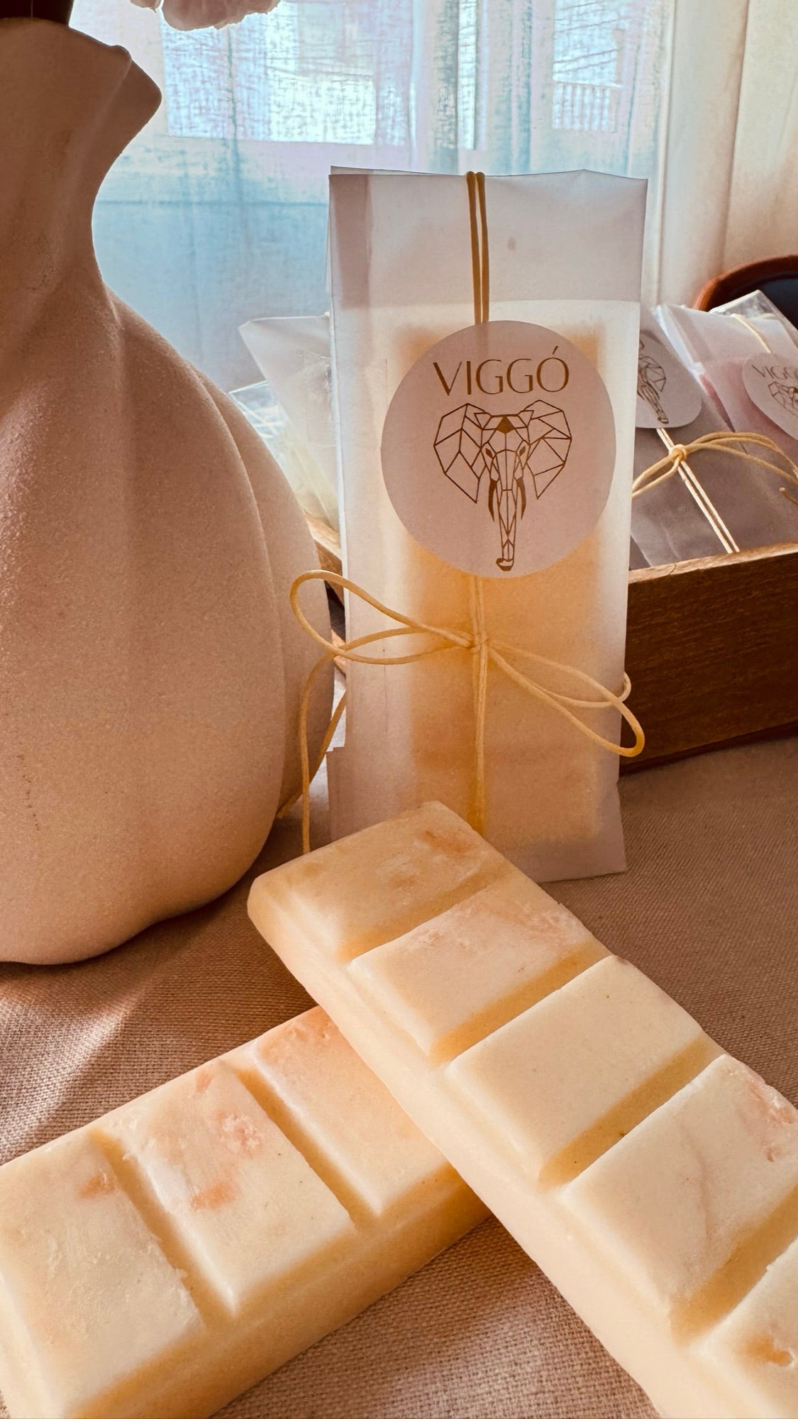 Wax melts en tableta de cera de soja, aromas chocolate, fresa, pistacho y mango - VIGGÓ STUDIO